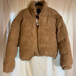 Forever 21 Corduroy Ribbed Puffer Jacket